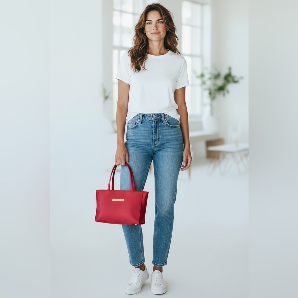 Elegant Red Satin Hand Bag